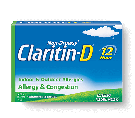 Front view of Claritin D Tablets 12 hour package